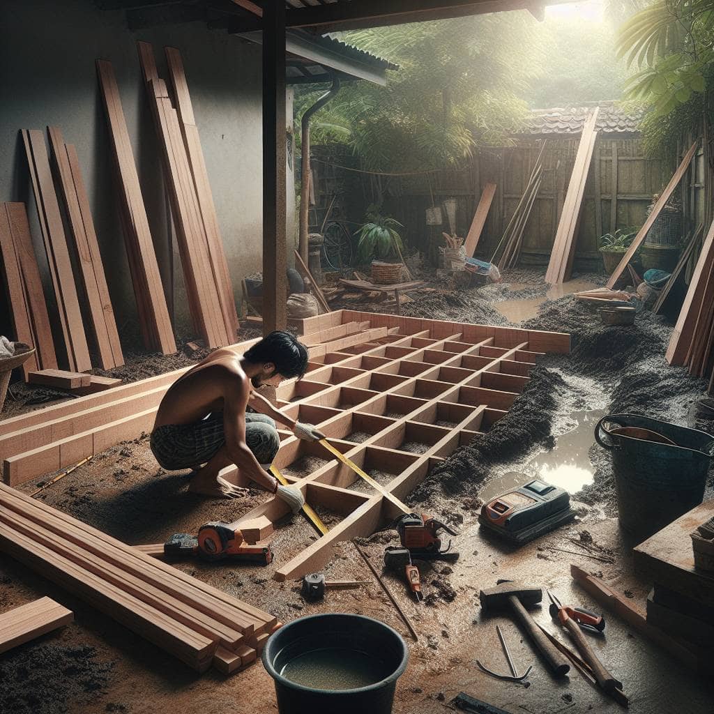 From Mud to Majesty: Deck construction scene.