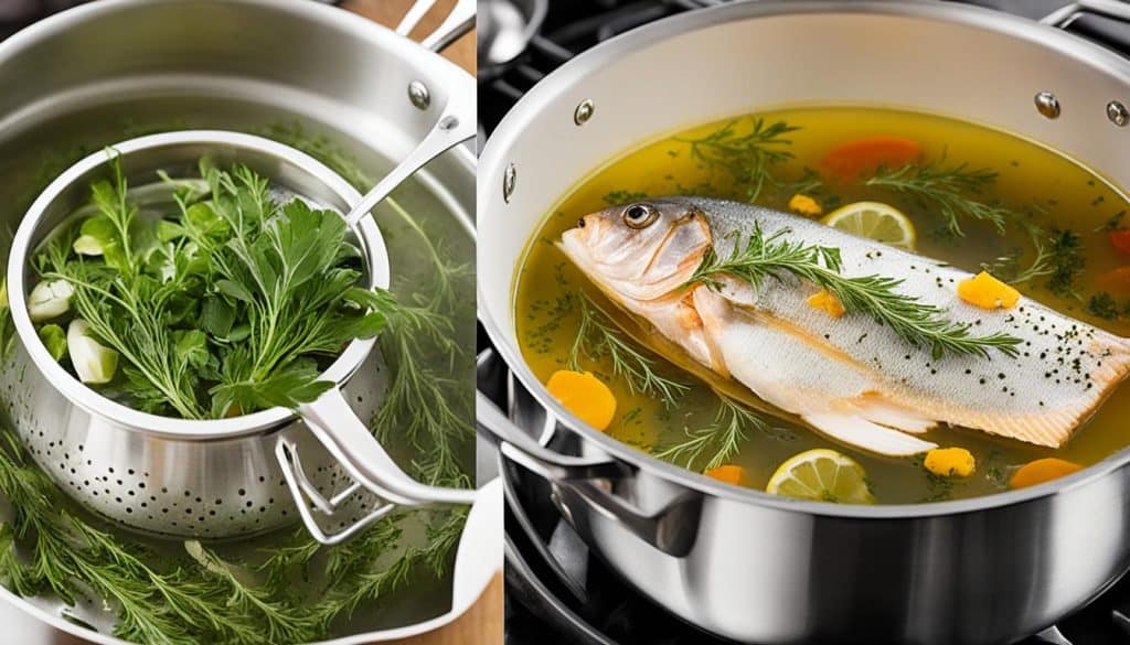 Poaching techniques for delicate foods