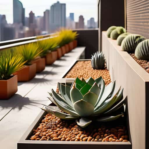 Xeriscaping for urban balconies on concrete.